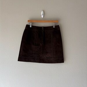 vintage apostrophe brown suede leather mini skirt